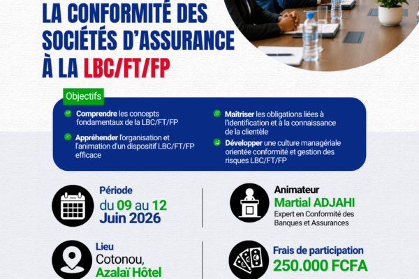 Séminaire de formation sur le thème « La conformité des sociétés d&rsquo;assurance à LBC/FT/FP »